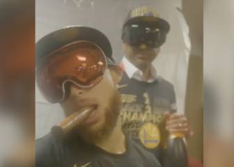 Gafas de ski, puros y champagne: así celebran los Warriors el anillo