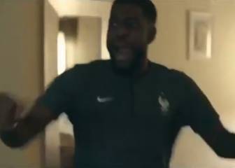 Umtiti's reaction to Ronaldo's stunning free kick against Spain