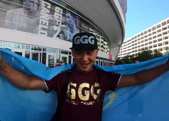 Compatriotas de Golovkin lo apoyaron en el pesaje