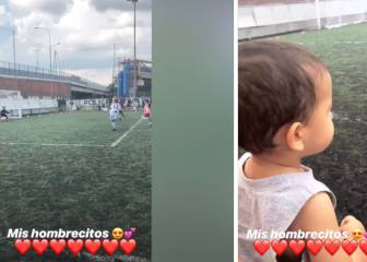 Cristiano Jr scores in front of his adoring mother and brother
