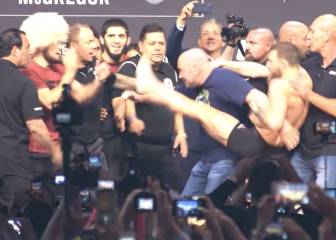 De los pesajes más tensos entre estrellas: a punto de llegar a las manos McGregor y Khabib