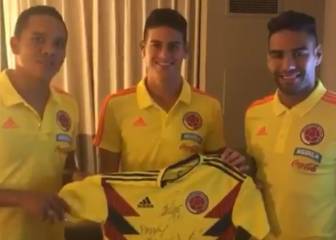 Falcao y James envían camiseta autografiada a Cristo José