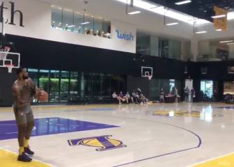 LeBron está para volver ya: su hipnótico entrenamiento con tiros de 30 metros y a una mano
