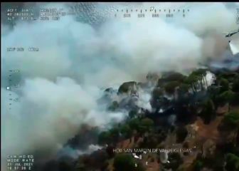 Las preocupantes imágenes del incendio en el Pantano de San Juan en Madrid