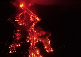 El volcán como no lo habías visto: impresionantes tomas de la primera noche de erupción