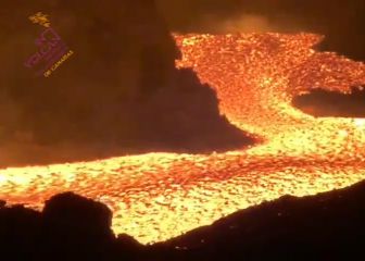 El terror no cesa: el impactante río de lava del Volcán La Palma que asusta a todos