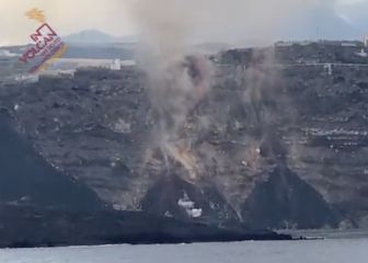 La lava vuelve a caer por la costa acantilada de La Palma: tres tomas junto a la fajana