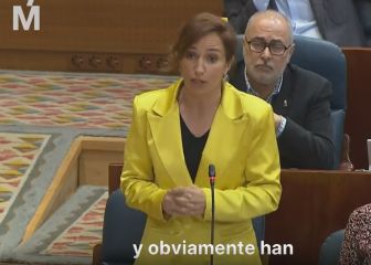 El momento de la reacción de Ayuso a las palabras de Mónica García
